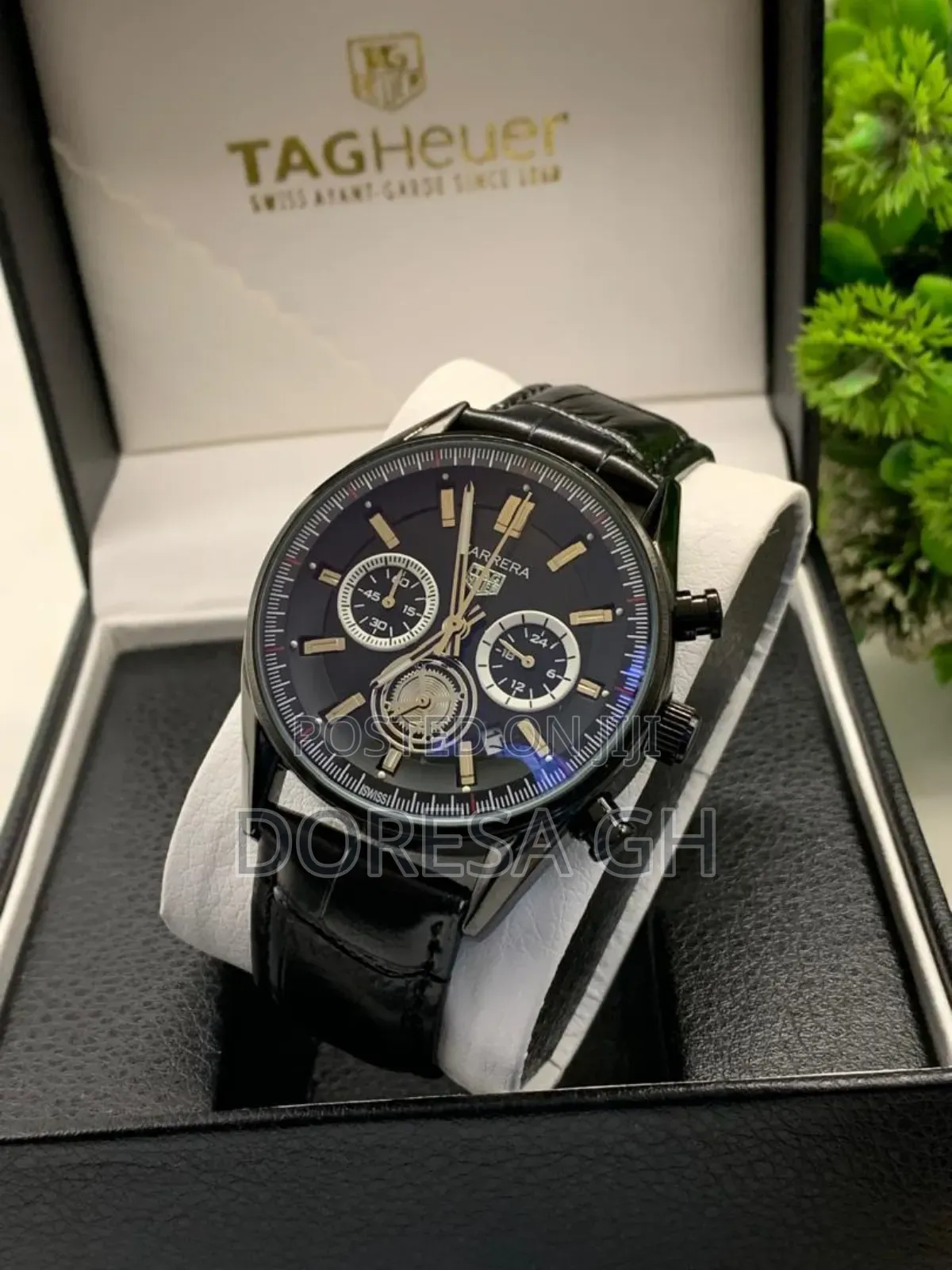 TAG Heuer Carrera Chronograph Leather Watch for Men