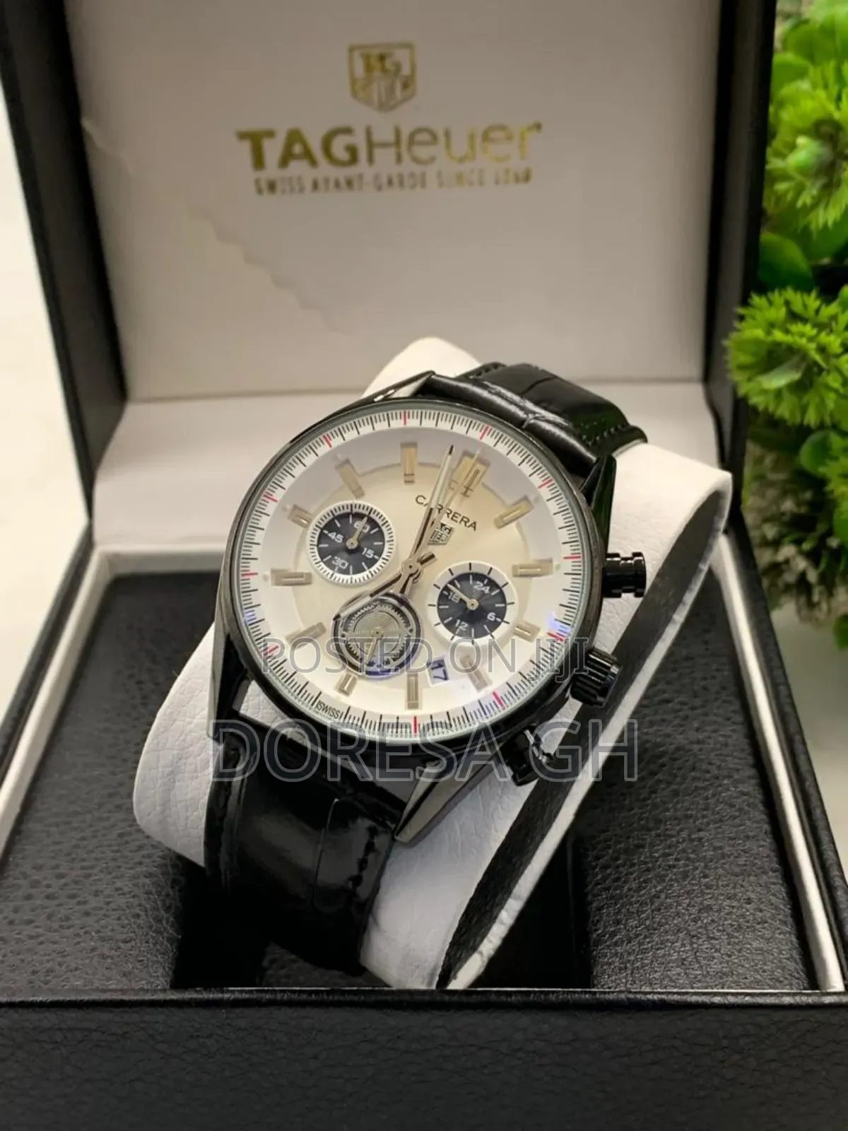 TAG Heuer Carrera Chronograph Leather Watch for Men