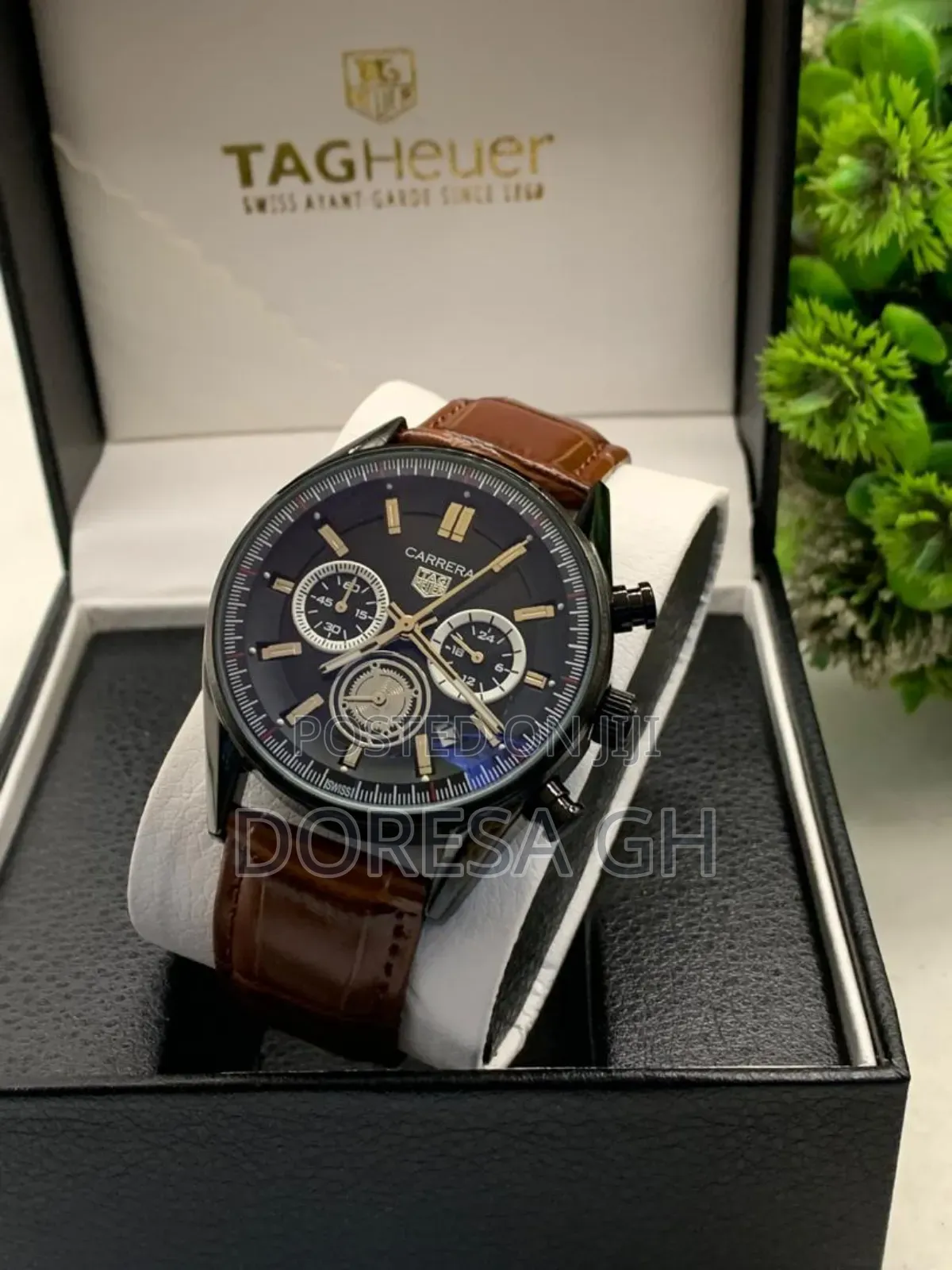 TAG Heuer Carrera Chronograph Leather Watch for Men