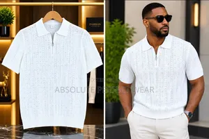 White Neatly Zip Shirt for Men