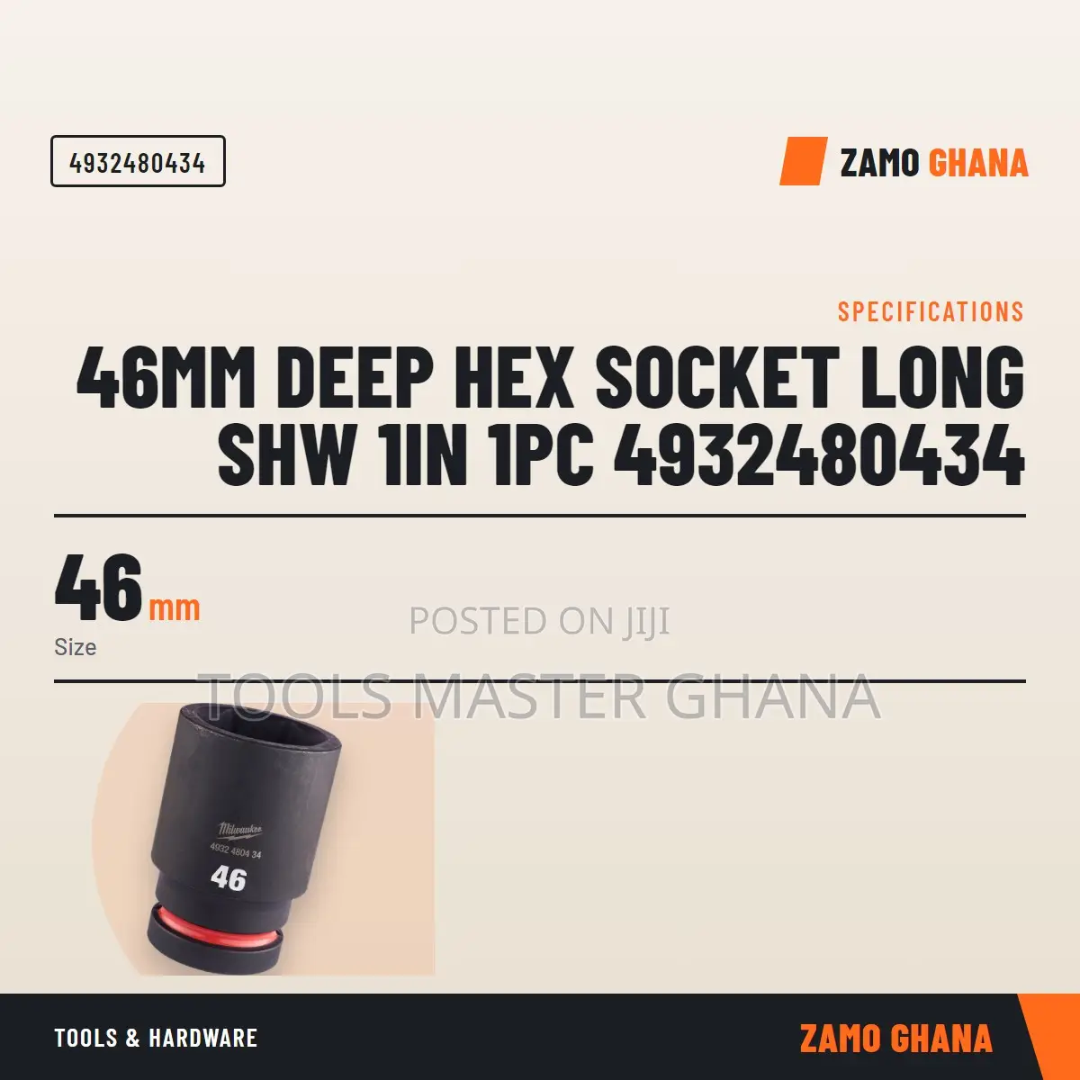46Mm Deep Hex Socket Long SHW 1In 1Pc -