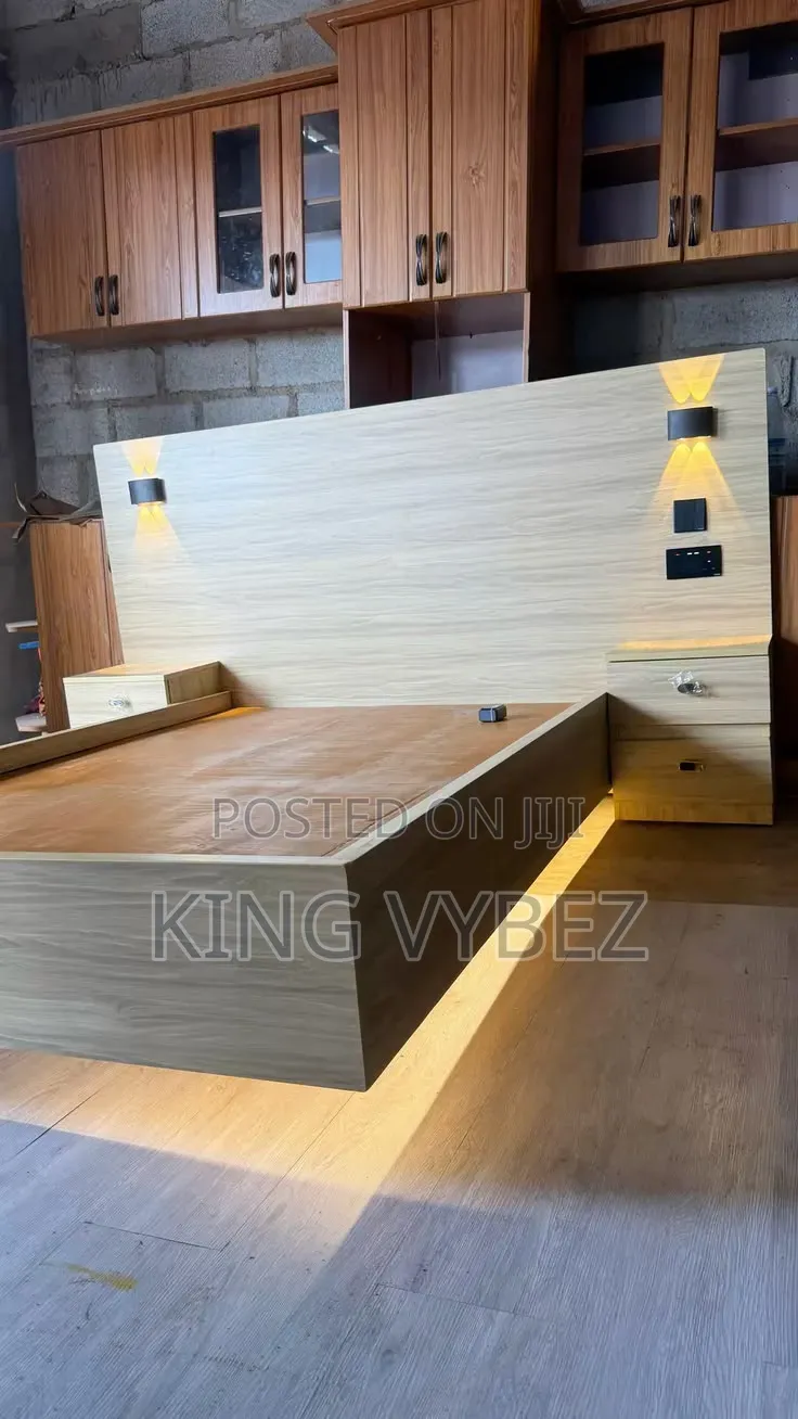 Luxury Floating Bed 6x6 With LED Light and Drawers - Accra -King Vybez