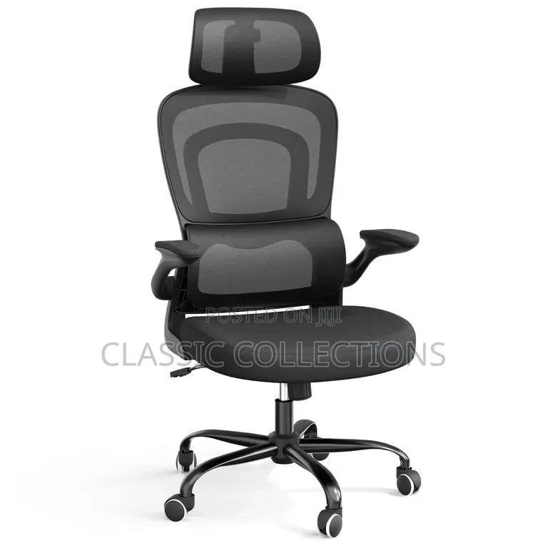 Ergonomic Office Chair-Headrest and Lumbar Support . Adjustable