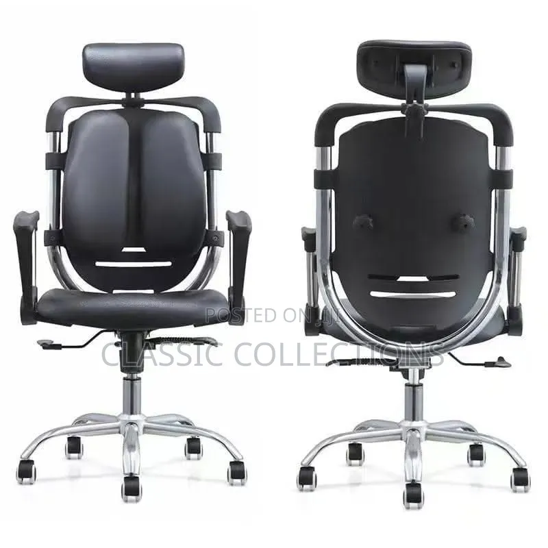 Orthopedic Office Chair- Headrest and Adjustable Lumbar Support Chair