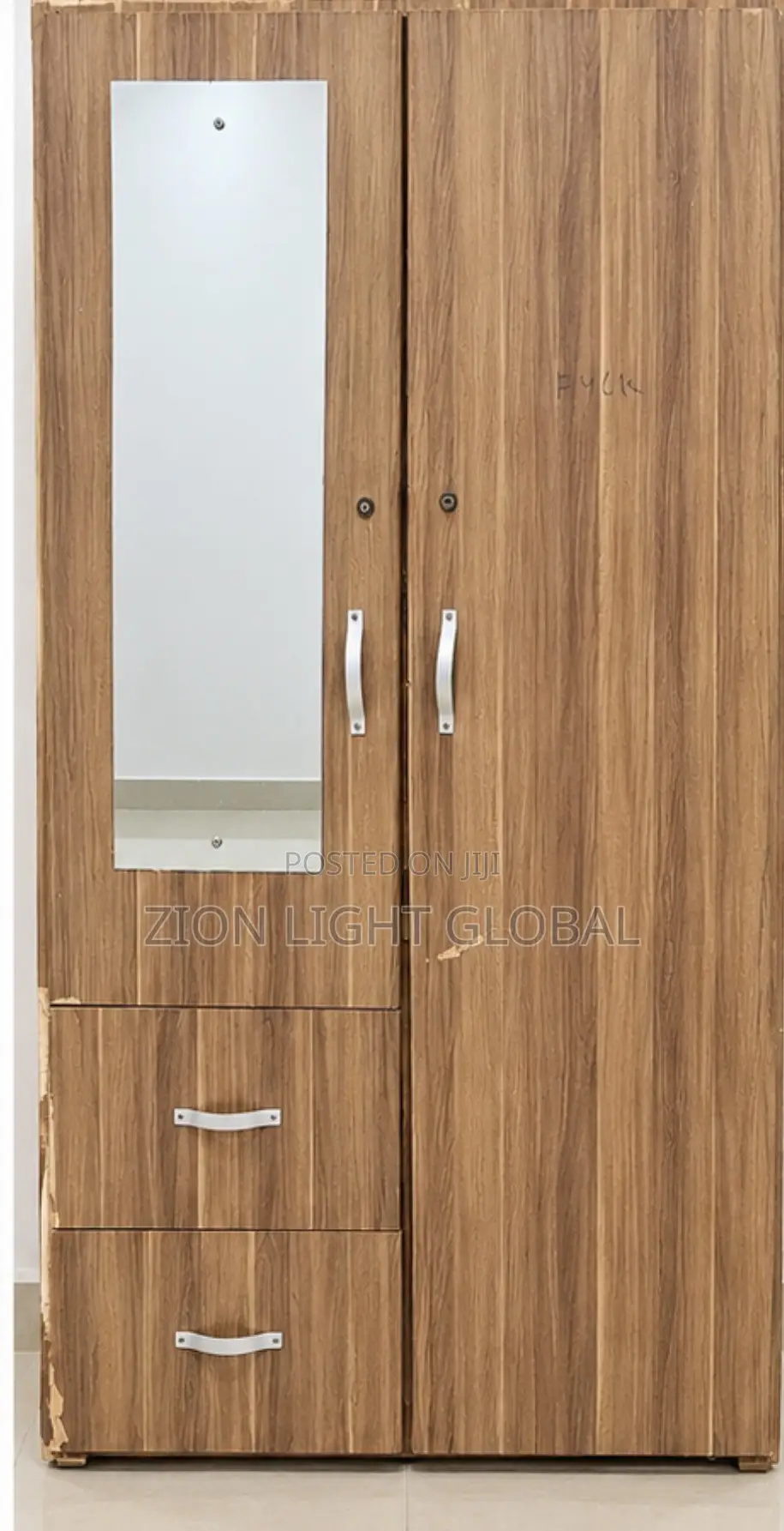 Wooden Wardrobe With Mirror and Drawers – For Sale