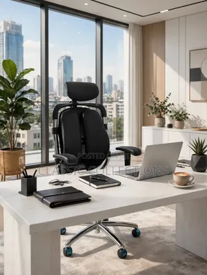 Orthopedic Office Chair- Headrest and Adjustable Lumbar Support Chair
