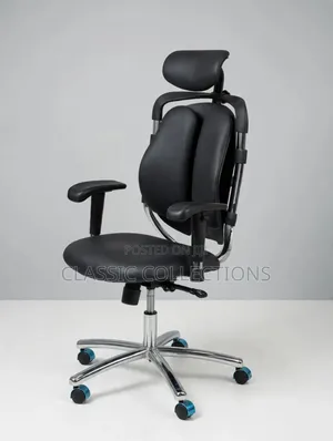 Orthopedic Office Chair- Headrest and Adjustable Lumbar Support Chair