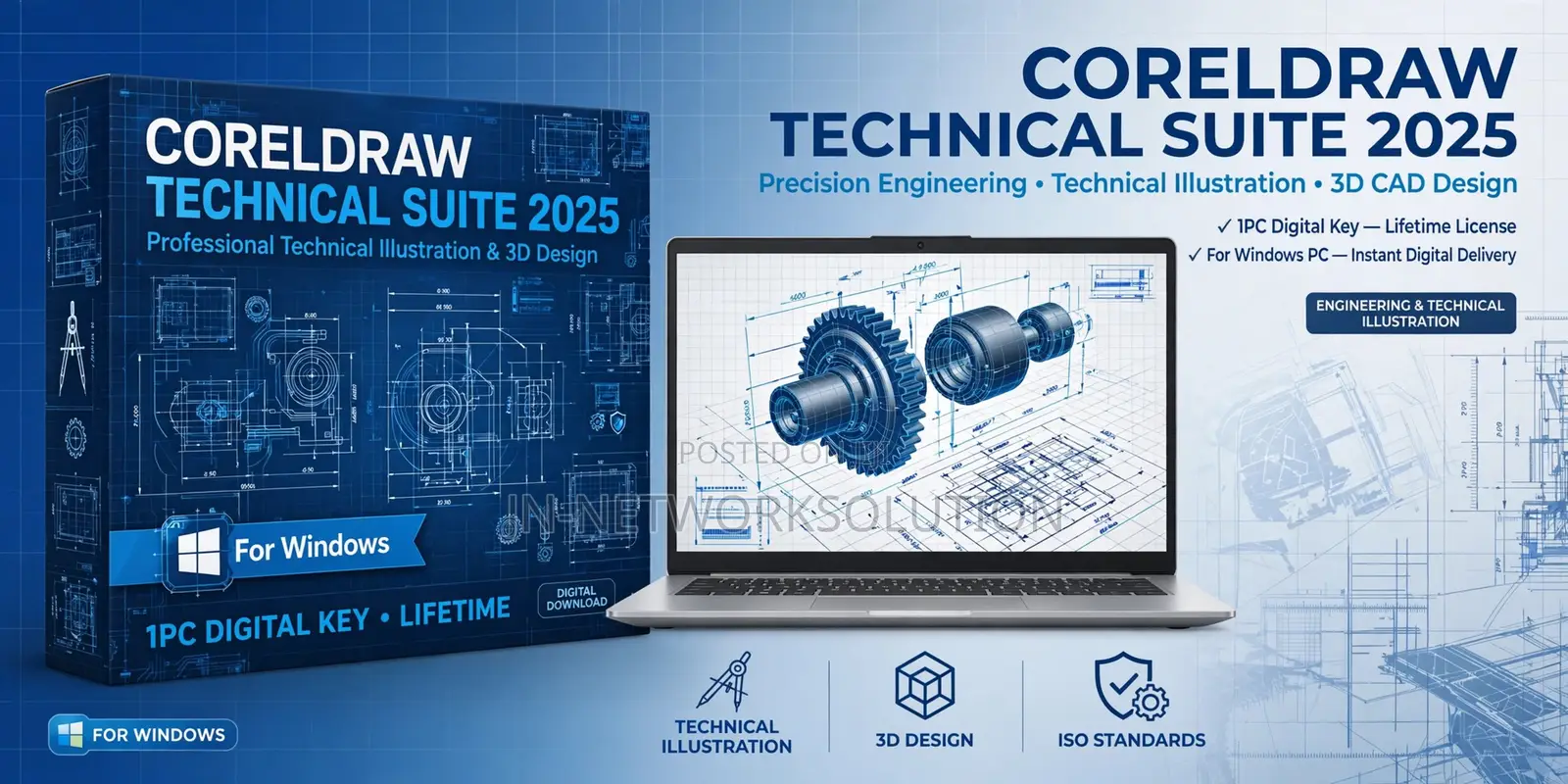 CorelDRAW Technical Suite 2025 for Windows for 1pc Digital Key Lifetme