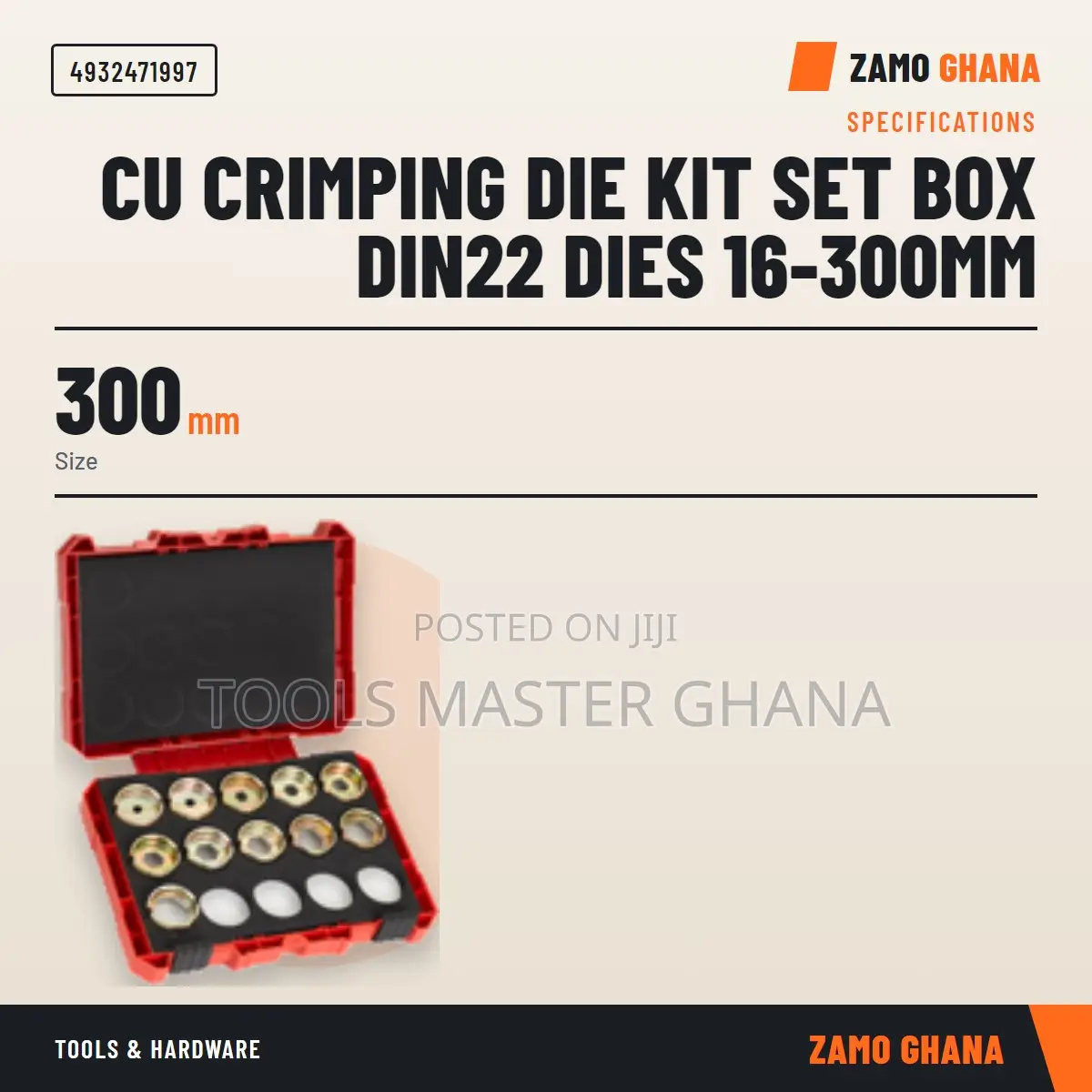 Cu Crimping Die Kit Set Box Din22 Dies 16-300Mm -