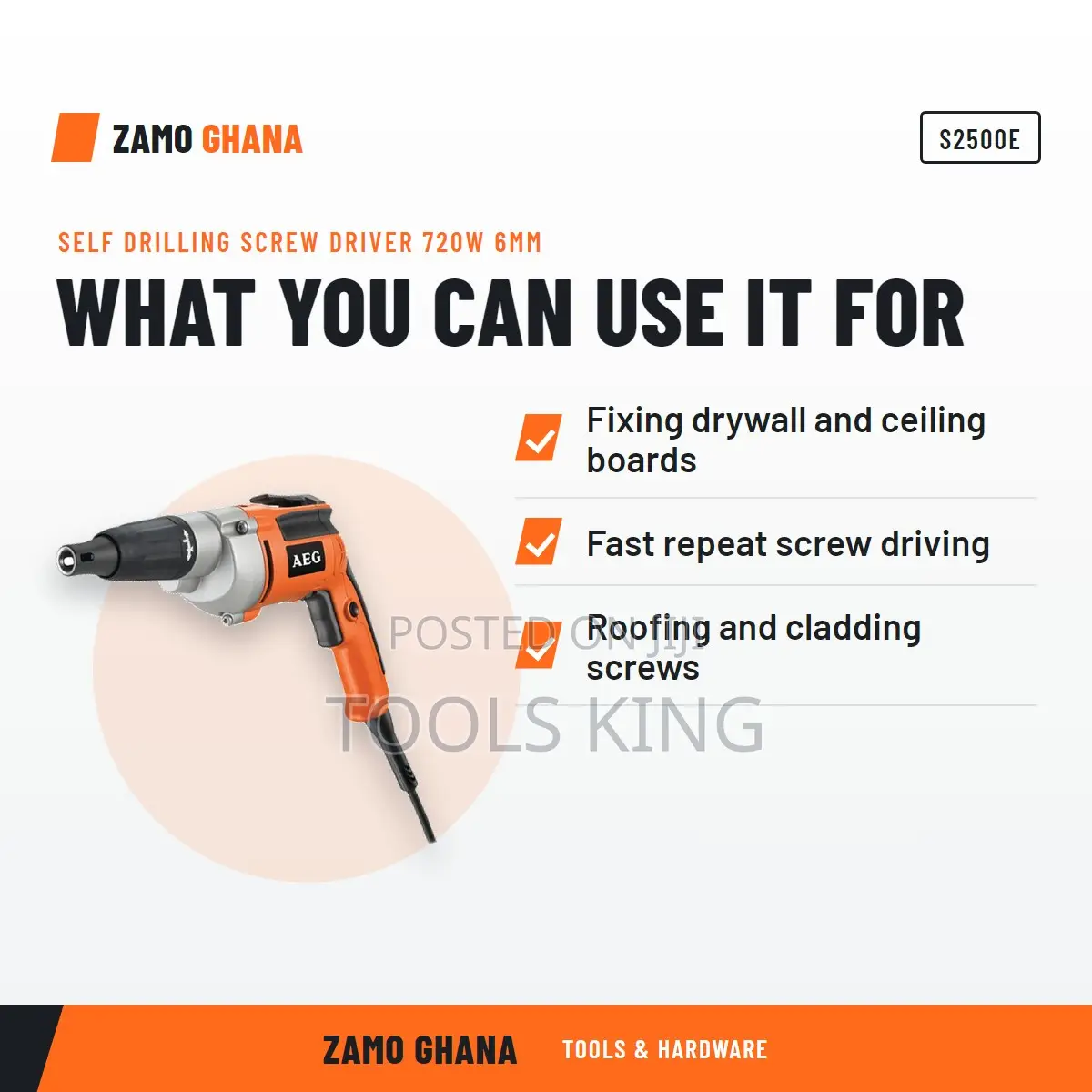 Self Drilling Screw Driver 720W 6Mm - S2500E