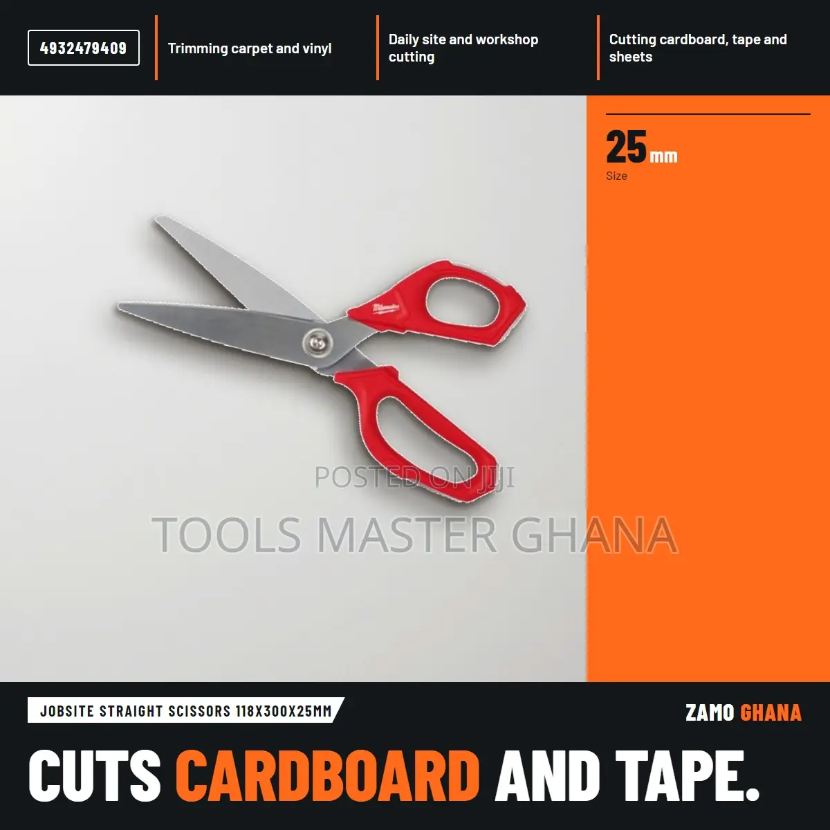 Jobsite Straight Scissors 118X300X25Mm -