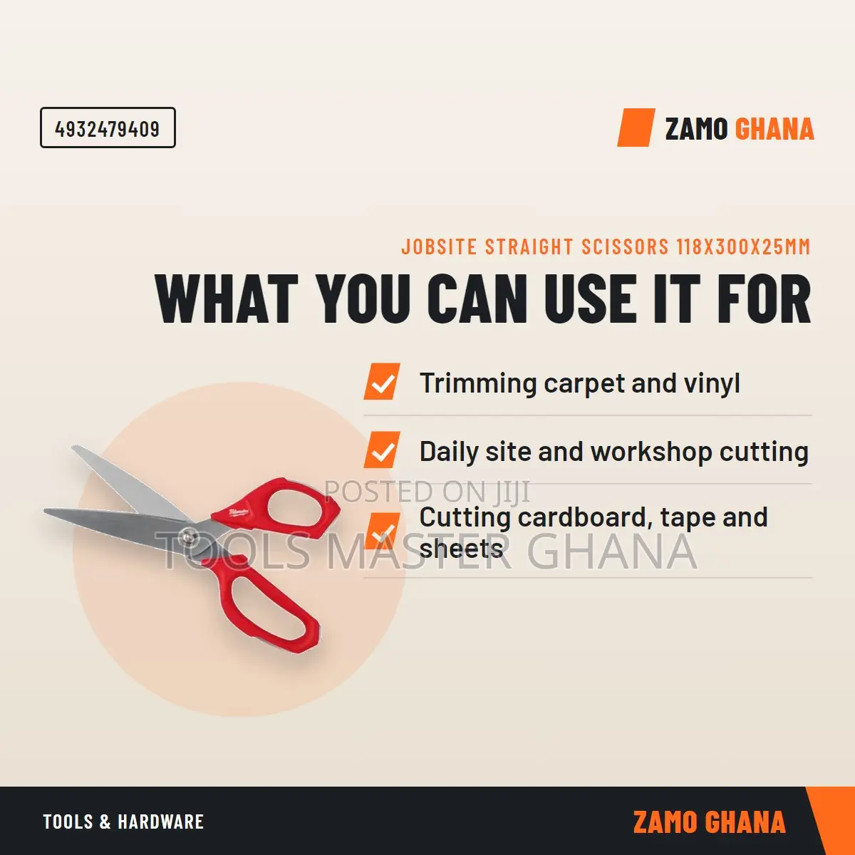 Jobsite Straight Scissors 118X300X25Mm -