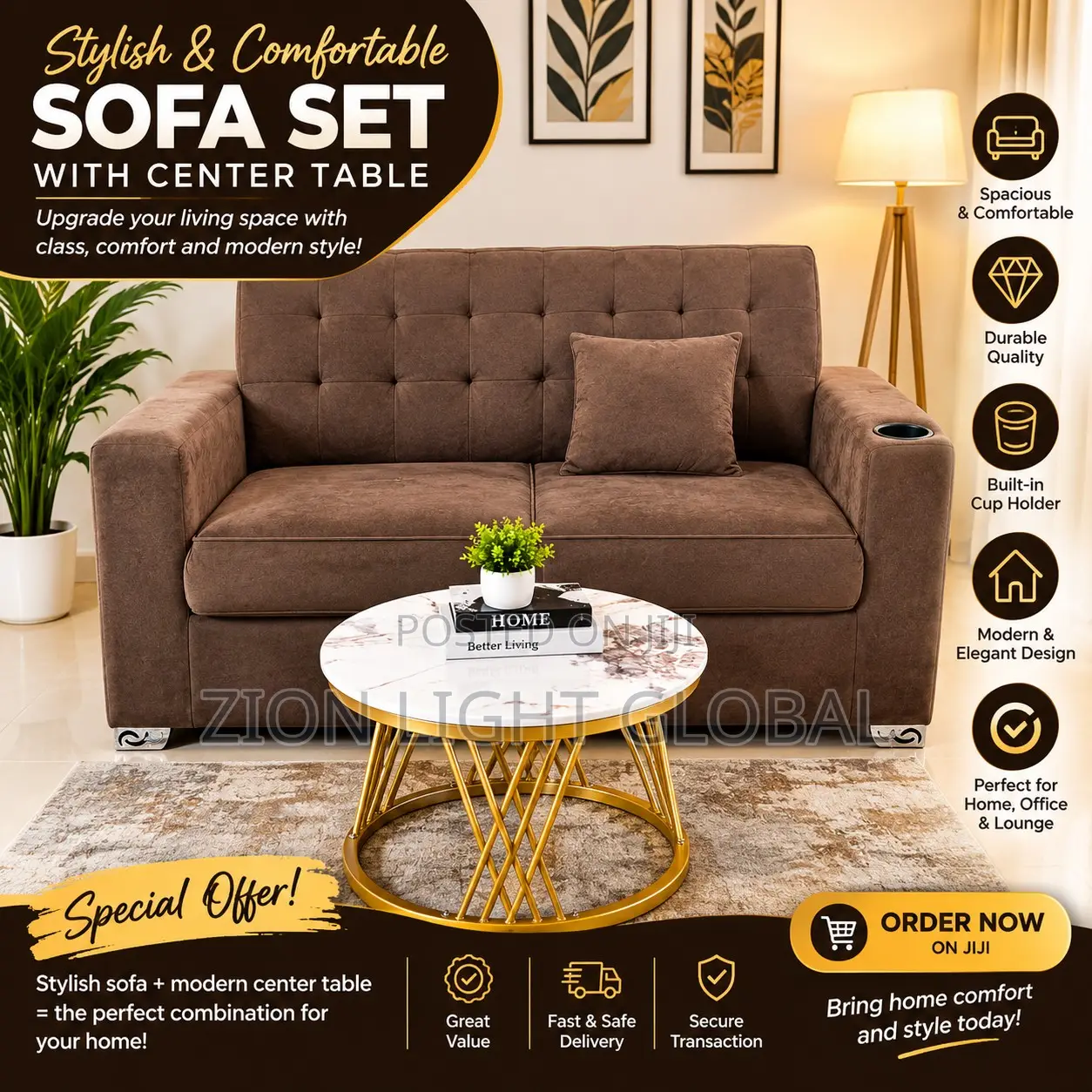 Stylish Sofa & Elegant Center Table for Sale!