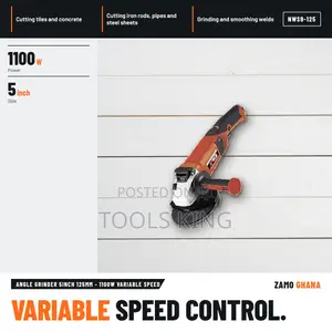 Angle Grinder 5Inch 125Mm - 1100W Variable Speed - NWS9-125