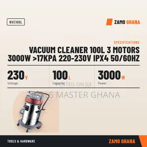 Vacuum Cleaner 100L 3 Motors 3000W >17Kpa 220-230v Ipx4 50/6 - NVC100L