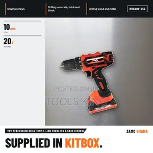 20V Percussion Drill 10Mm Li-Ion Cordless 2.5Ax2 Kitbox3 - NDC20V-252