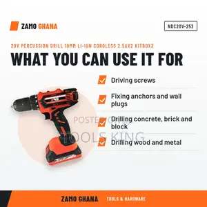 20V Percussion Drill 10Mm Li-Ion Cordless 2.5Ax2 Kitbox3 - NDC20V-252