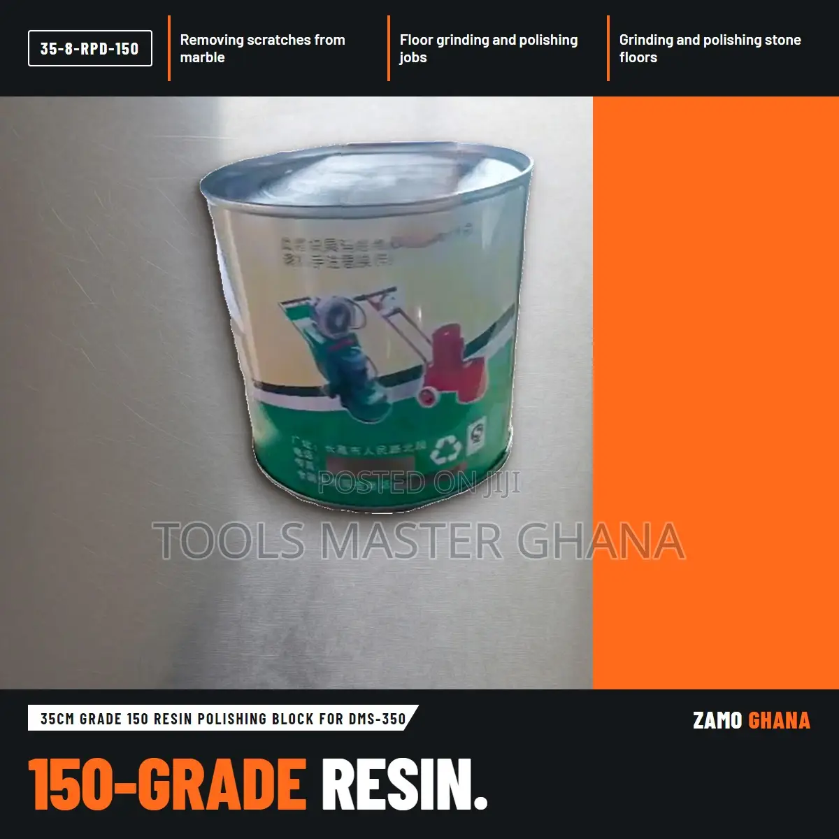 35Cm Grade 150 Resin Polishing Block for DMS-350 - 35-8-RPD-150