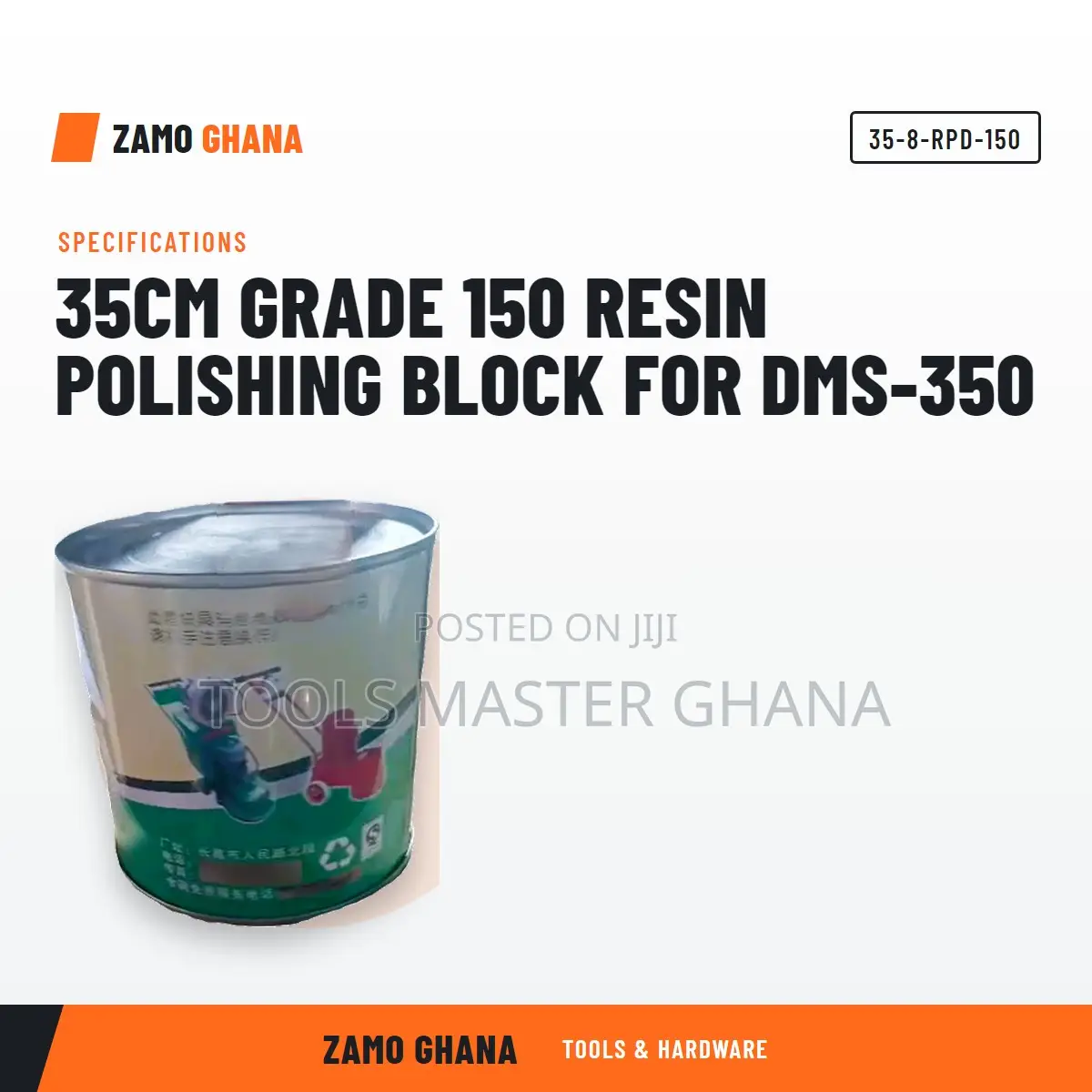 35Cm Grade 150 Resin Polishing Block for DMS-350 - 35-8-RPD-150