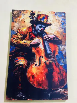 The Real Cloth Colorful Musician Canvas Wall Art, Vintage Player Decor