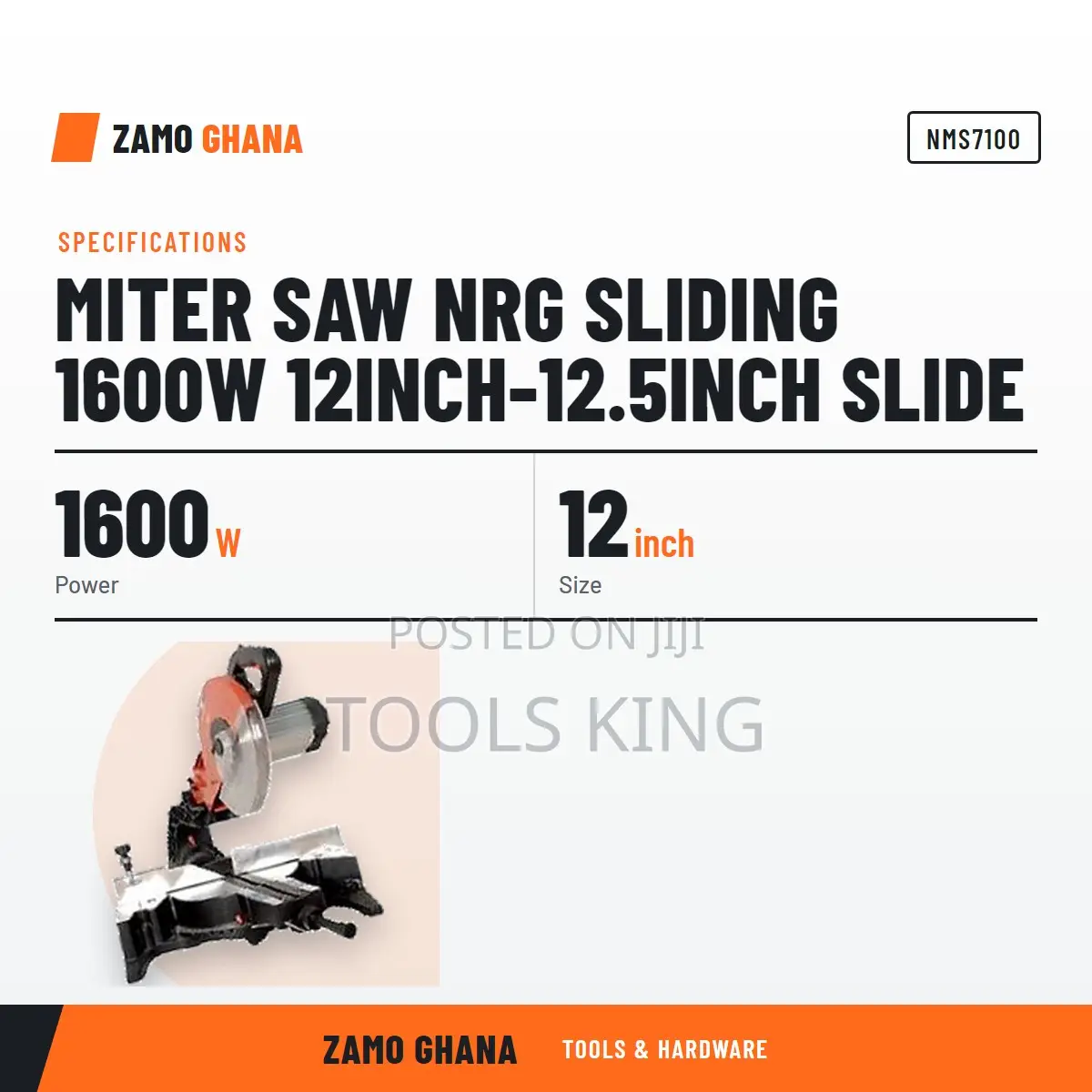 Miter Saw NRG Sliding 1600W 12Inch-12.5Inch Slide - NMS7100