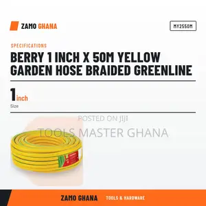 Berry 1 Inch X 50M Yellow Garden Hose Braided Greenline - MY2550M
