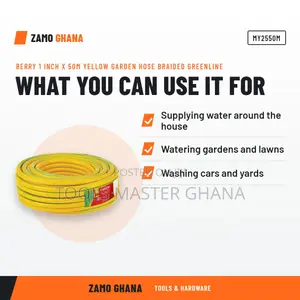 Berry 1 Inch X 50M Yellow Garden Hose Braided Greenline - MY2550M
