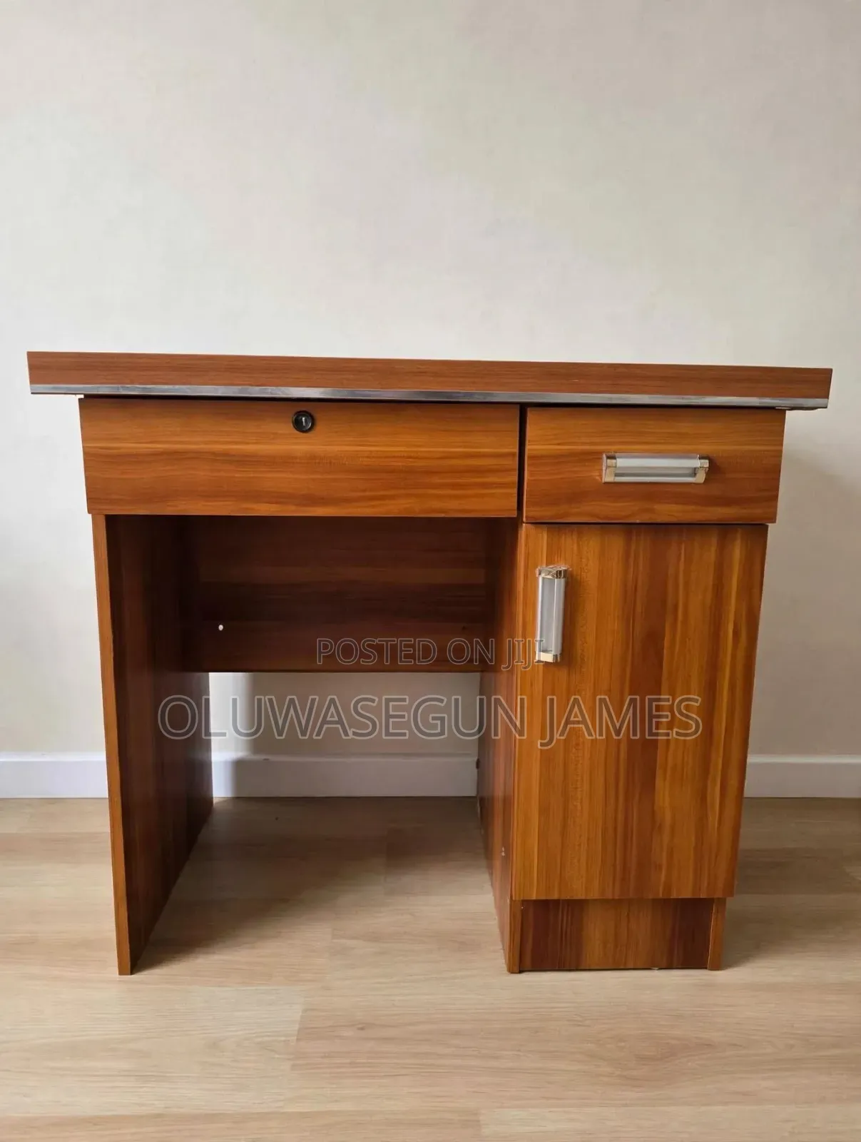 Neatly Used Wooden Office Desk With 2 Drawers and Cabinet - Takoradi