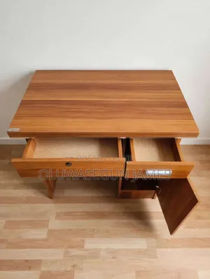 Neatly Used Wooden Office Desk With 2 Drawers and Cabinet - Takoradi