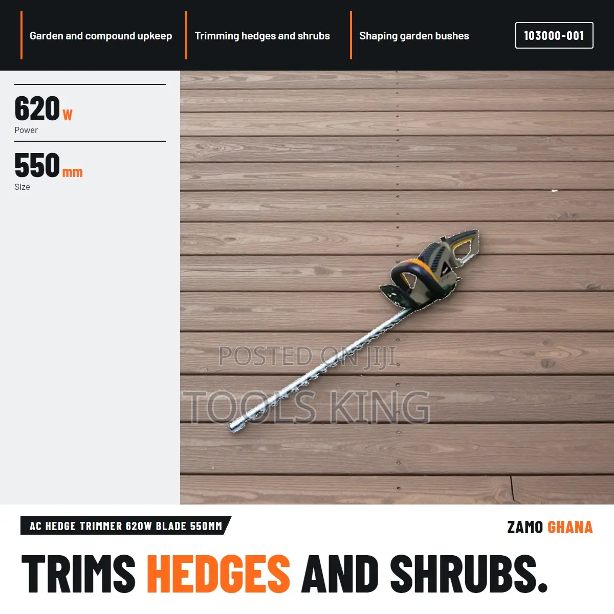 AC Hedge Trimmer 620W Blade 550Mm - 103000-001