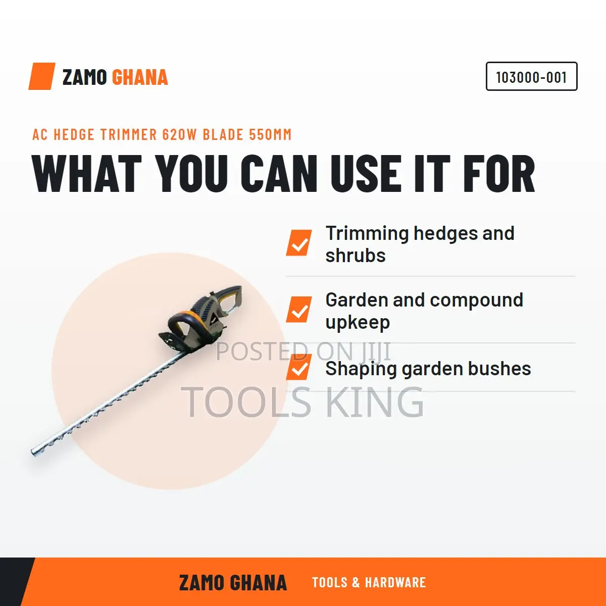 AC Hedge Trimmer 620W Blade 550Mm - 103000-001