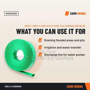 Berry 4 Inch X 100M Outlet Hose Flat Mermaid Greenline - MFB100100M