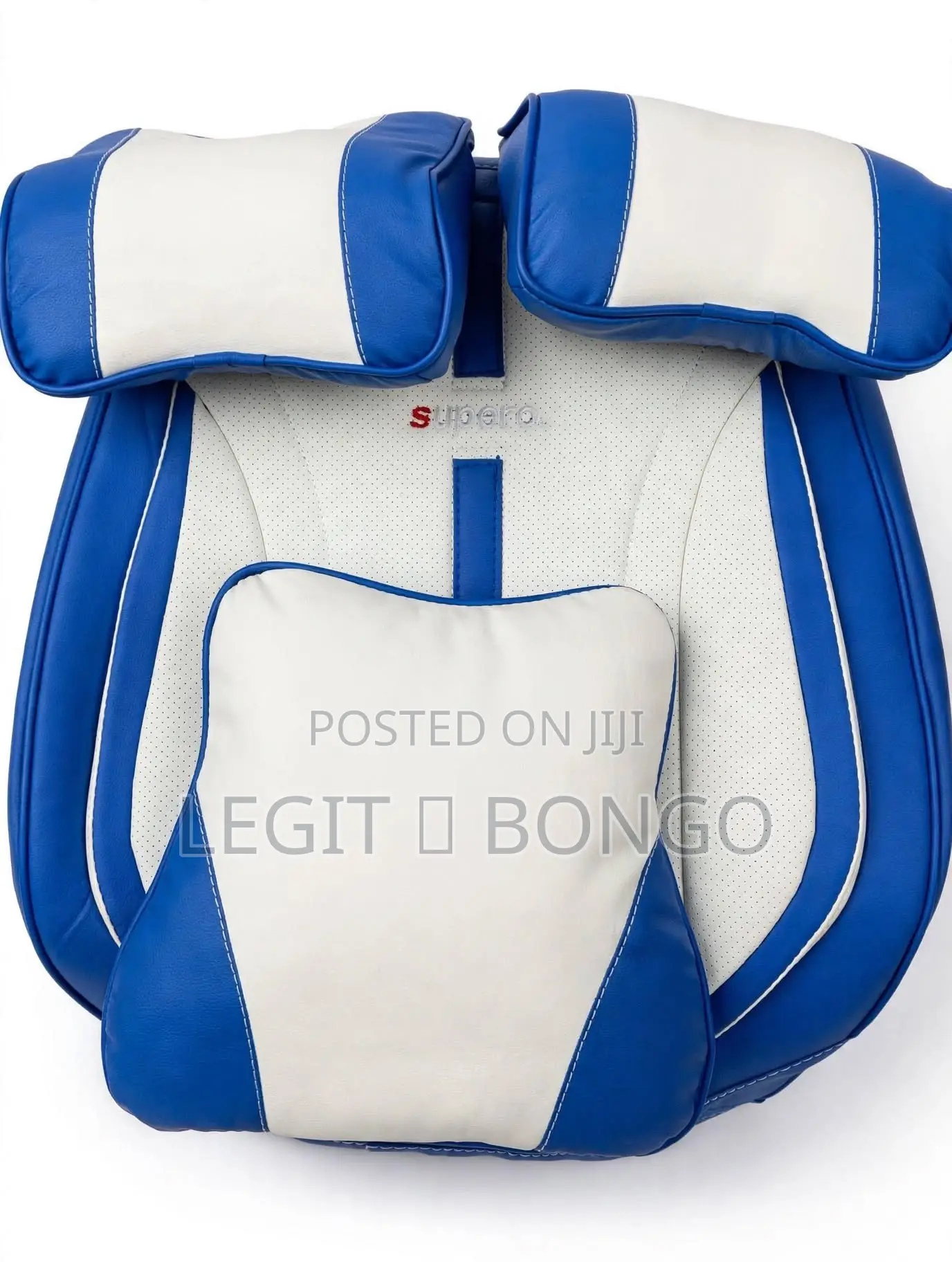 Premium Blue & White Supero Full Seat Cover Set