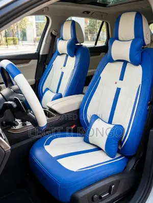  Premium Blue & White Supero Full Seat Cover Set