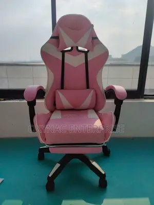 Pink and White Colored Gaming Chair