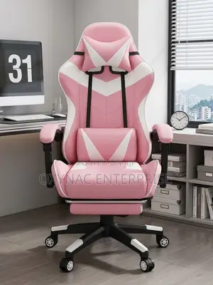 Pink and White Colored Gaming Chair