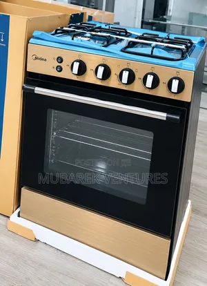 Midea 4 Burner 60 X 60 Gas Cooker With Auto Ignition and Wooden Finish