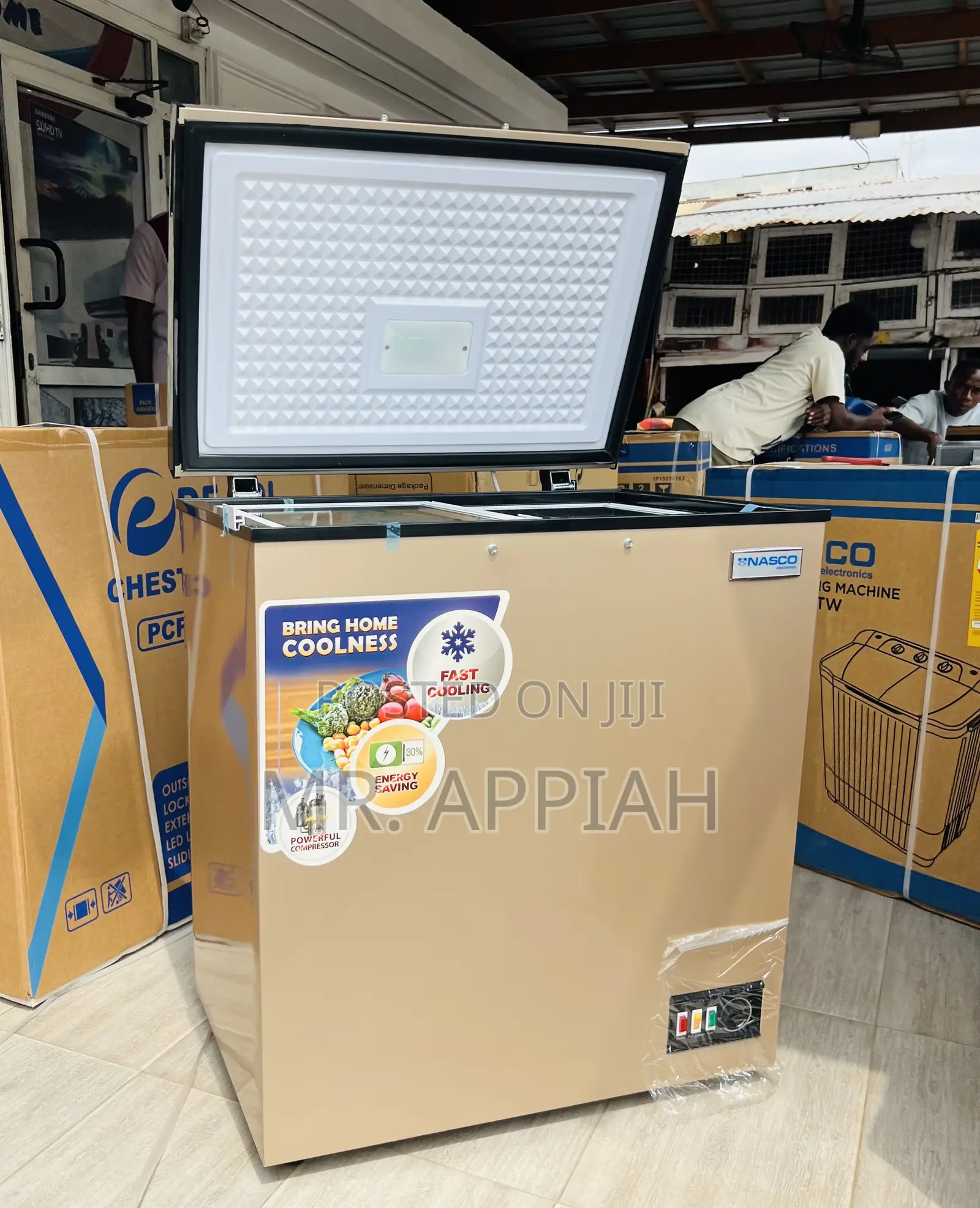 Efficient Chilling Nasco Single Door Freezer(Gold)145Liters