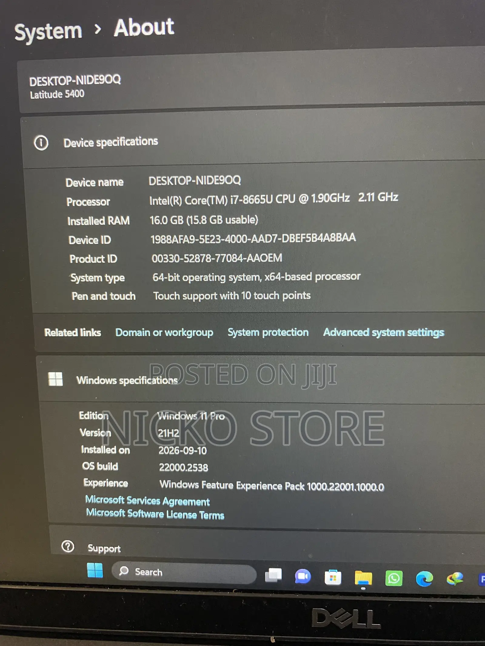 Laptop Dell Latitude 5500 16GB Intel Core i7 SSD 256GB
