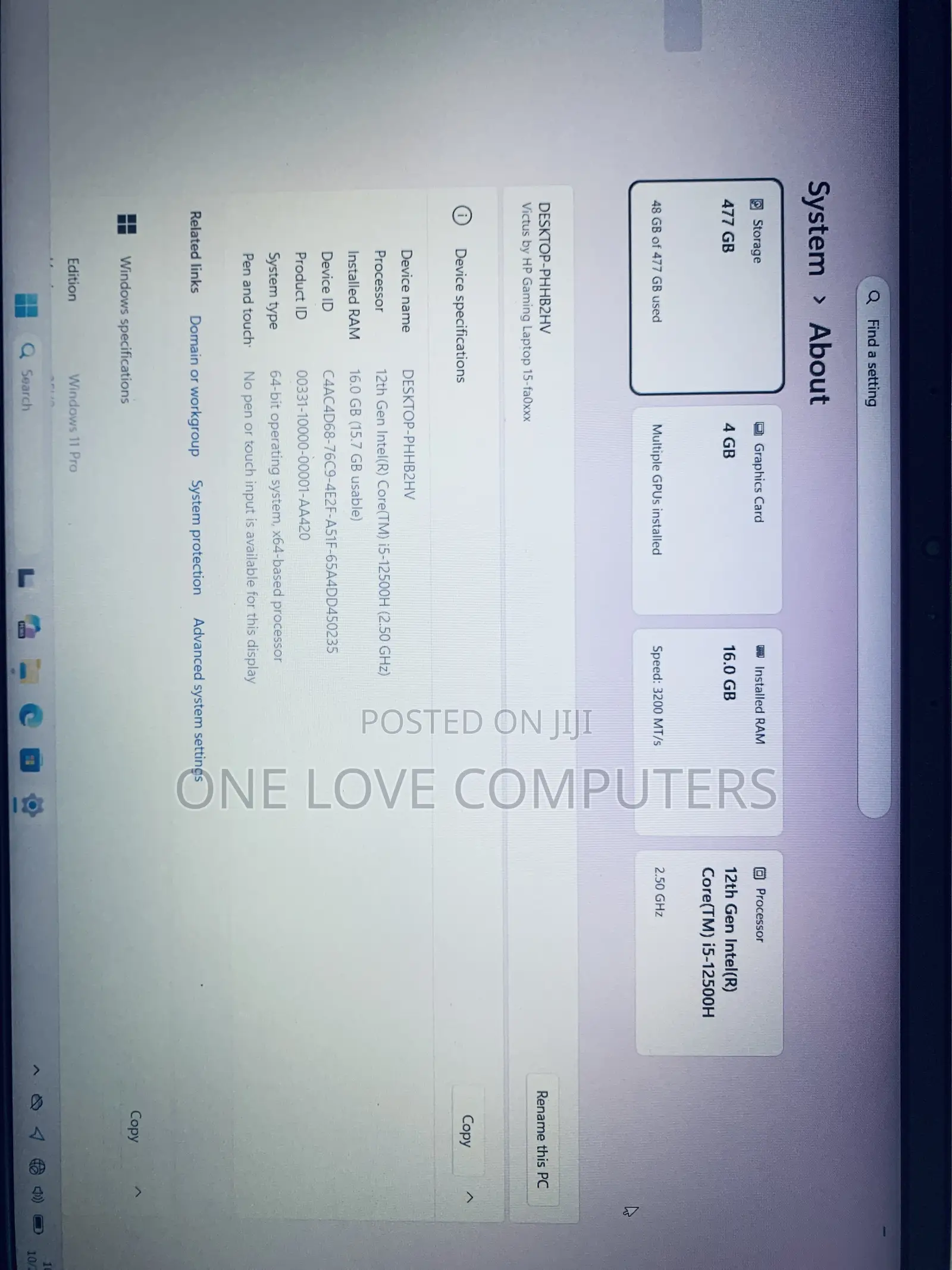 Laptop HP Victus 15 16GB Intel Core i5 SSD 512GB