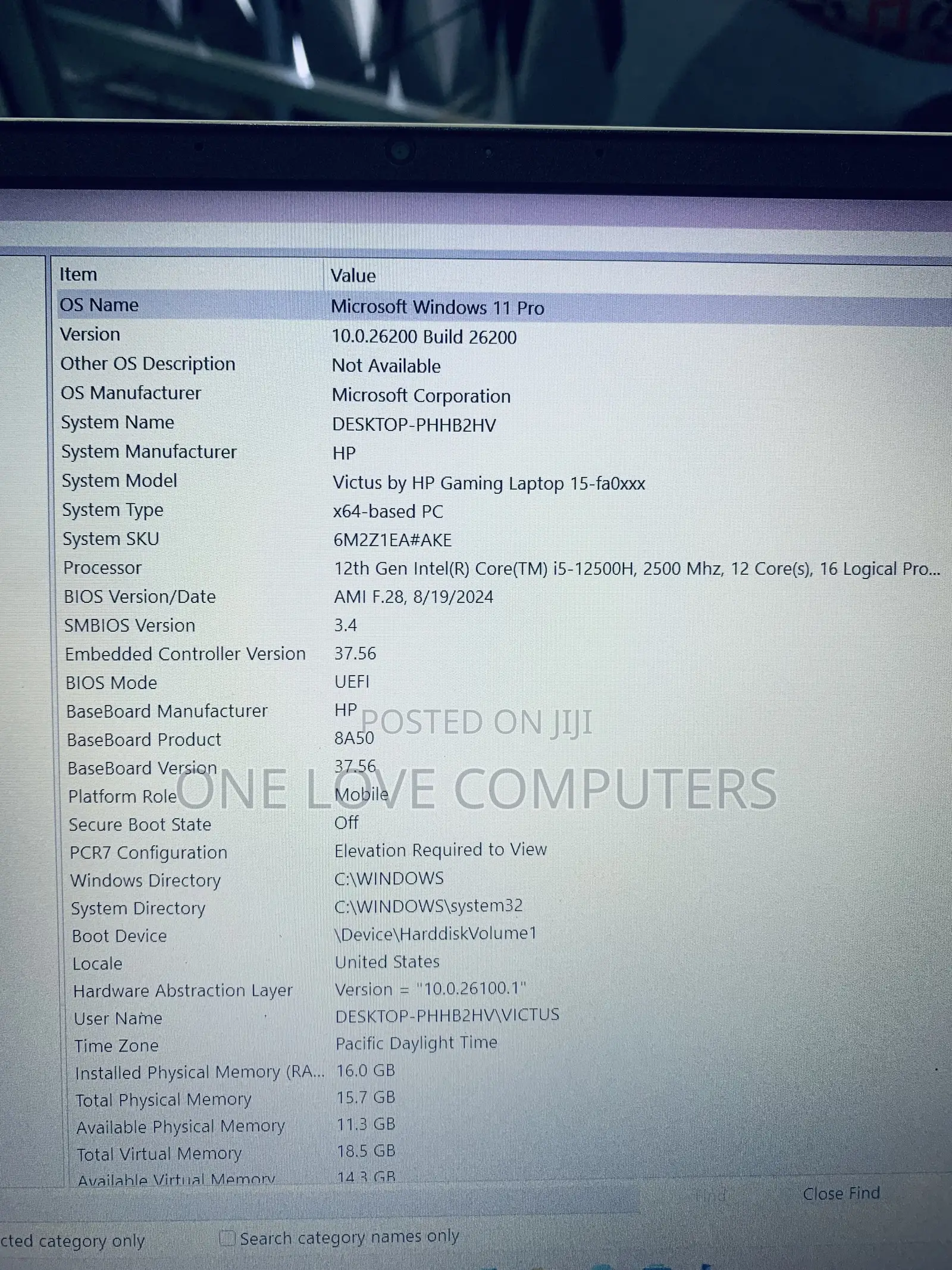 Laptop HP Victus 15 16GB Intel Core i5 SSD 512GB