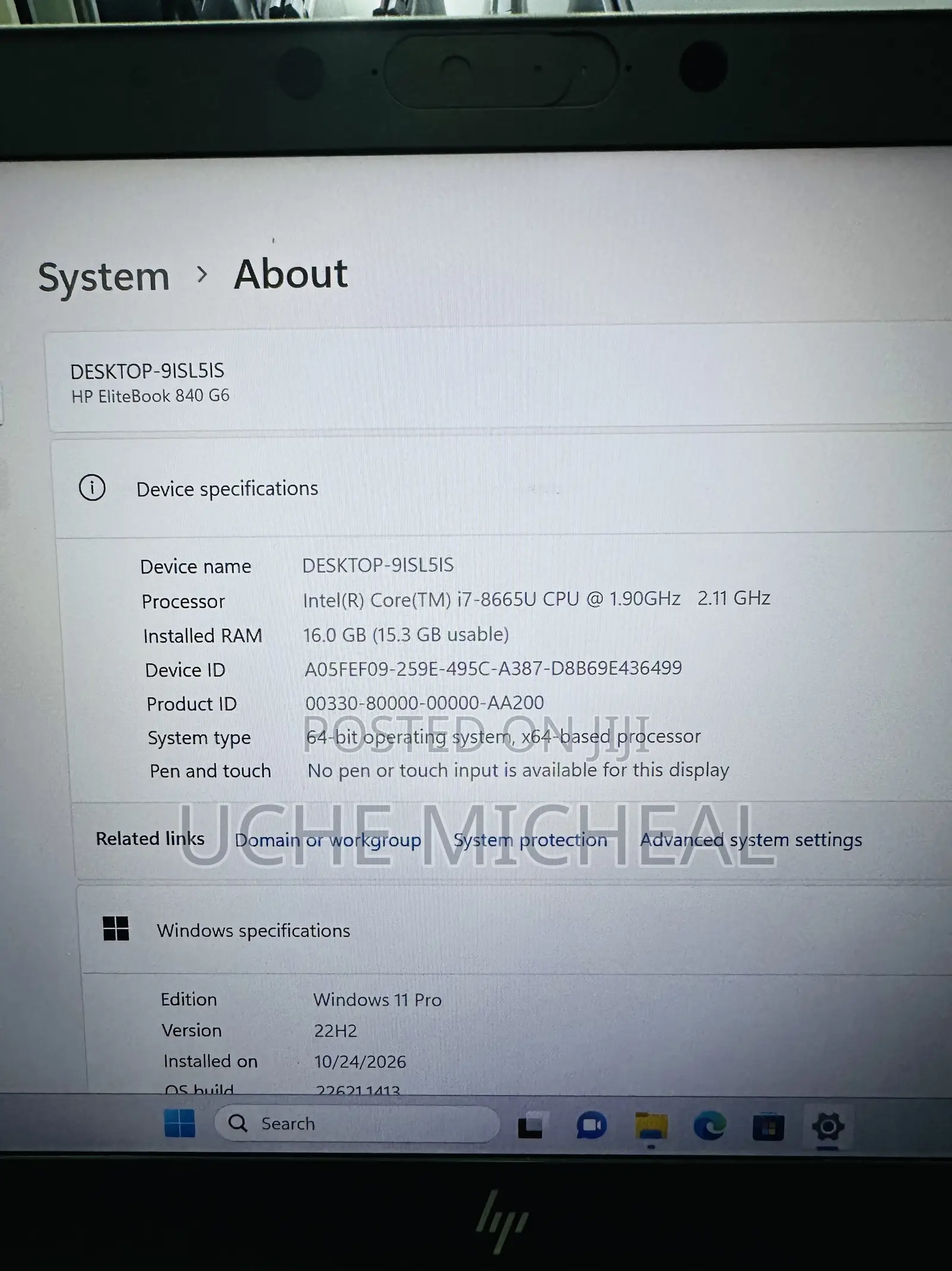 Laptop HP EliteBook 840 G6 16GB Intel Core i7 SSD 256GB