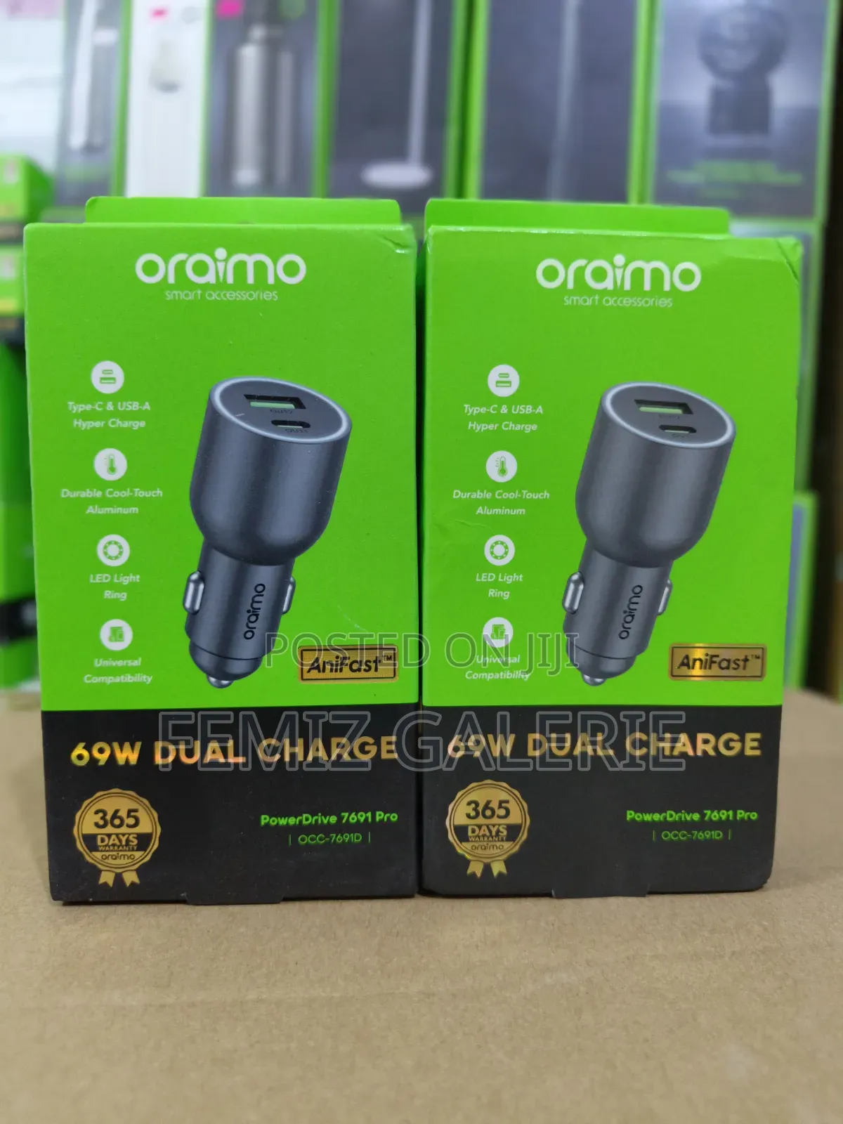 Oraimo PowerDrive Pro 69W Dual Super Fast Car Charger