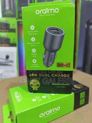 Oraimo PowerDrive Pro 69W Dual Super Fast Car Charger