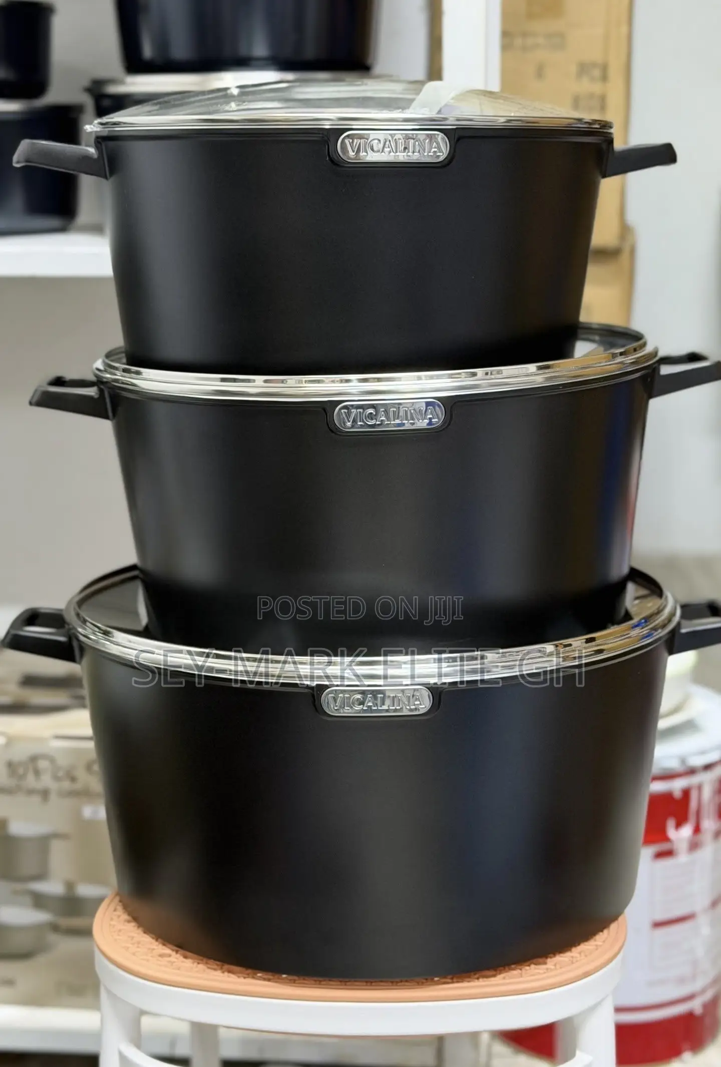 3 Set Large Granite Cookware Set
