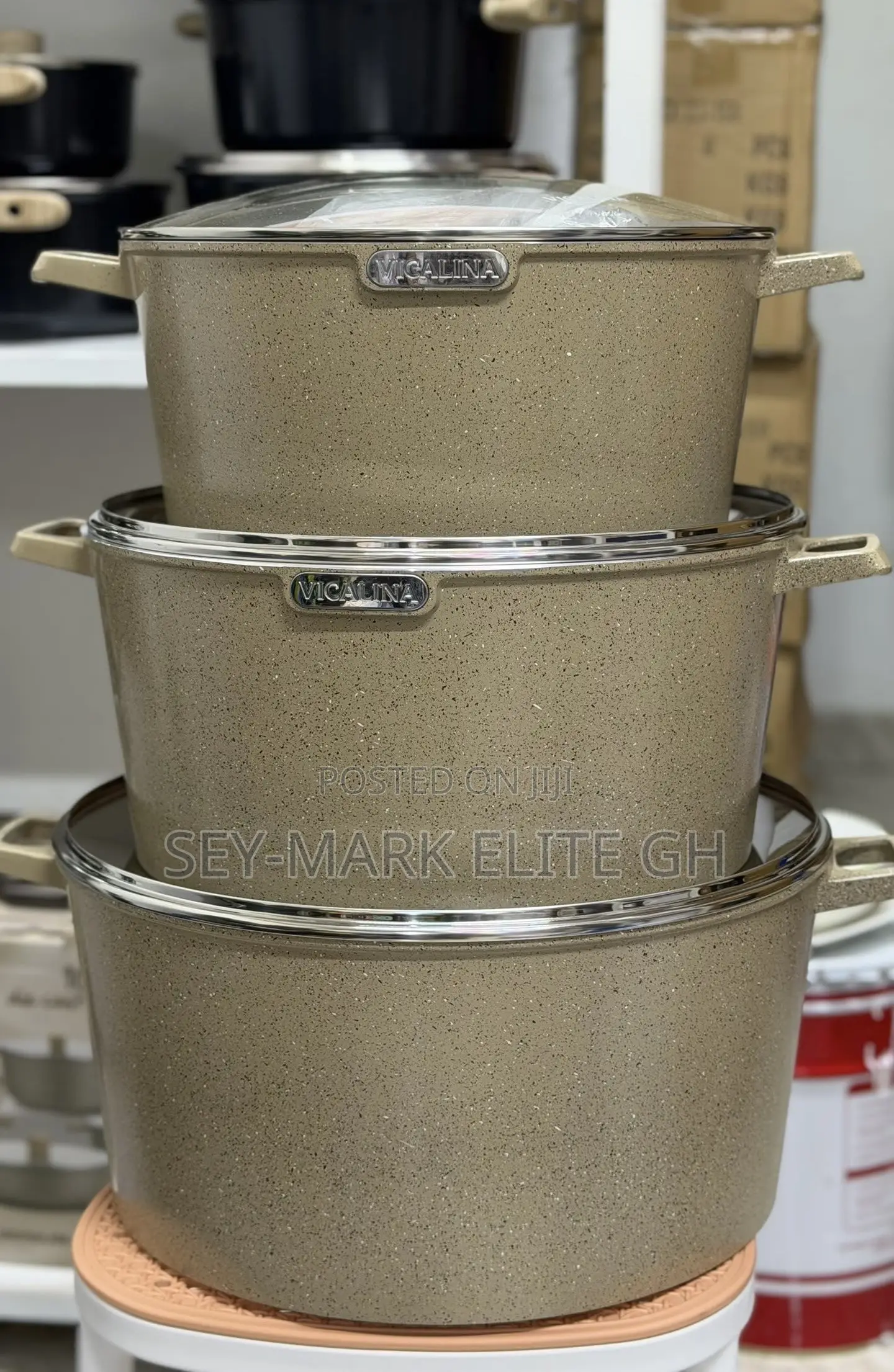 3 Set Large Granite Cookware Set
