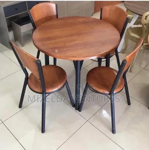 Round Wooden Dining Table Set With 4 Chairs