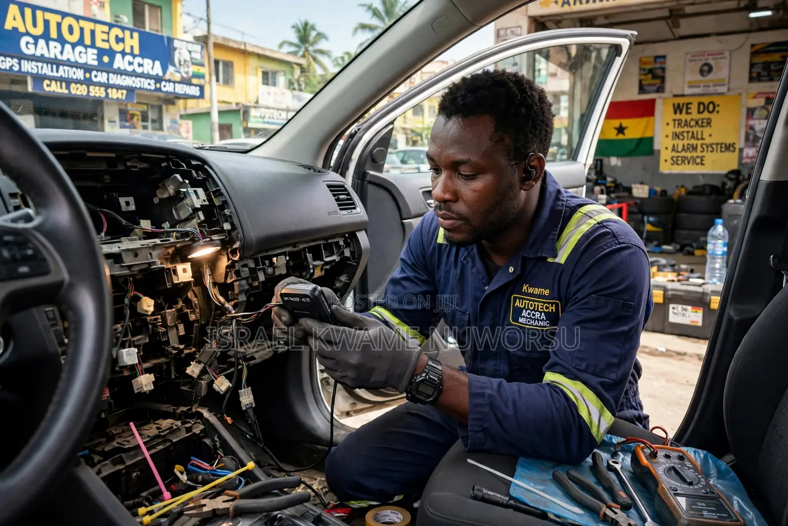 GPS Car Tracker + Engine Stop | Installation in Accra - Pay After Work
