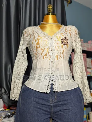Lacey White Ladies Blouse