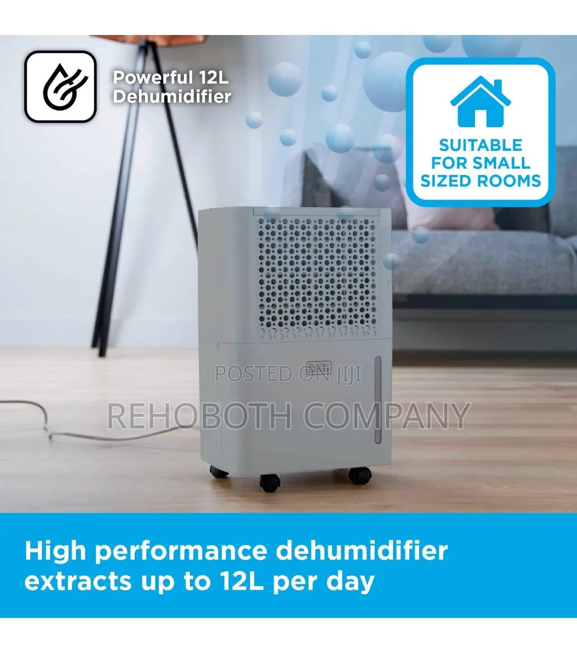 Black+decker 12l Dehumidifier Grey, Bxeh60016gbg